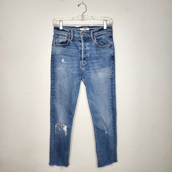 GRLFRND Karolina High Rise Straight Crop Jeans in Sixpence Size 27 - Picture 1 of 15